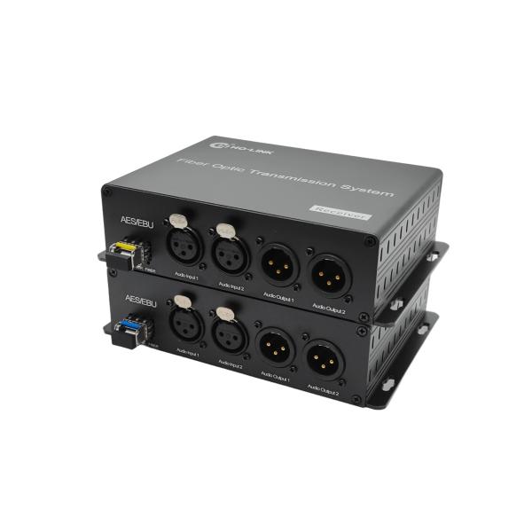 2 Channel Bidirectional AES/EBU Balanced Digital Audio Fiber Optic Converter