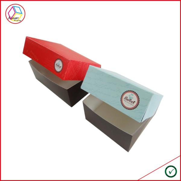 Colorful Printing Laminated Cupcake Packaging Boxes Foldable