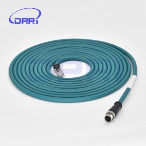 Quality M12 4pin D-Code Male to RJ45 Ethernet Connector CAT5 Shielded Cable for sale