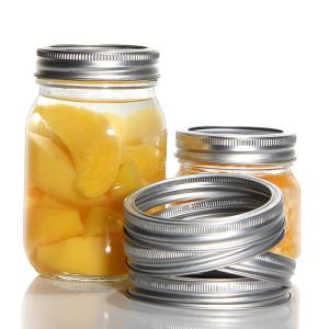 Quality Custom 70mm Bulk Regular Silver Tinplate Screw Cap for Mason Canning Jar for sale