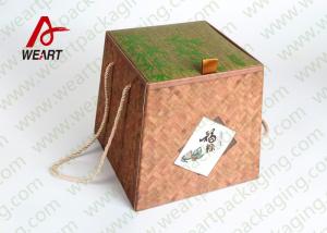 Quality Bamboo Made Double Faced Foldable Paper Box For Food Products 24 X 24 X 8cm for sale