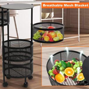 Multi Function Rotating Storage Rack Household Round Multi Layer Storage Shelf