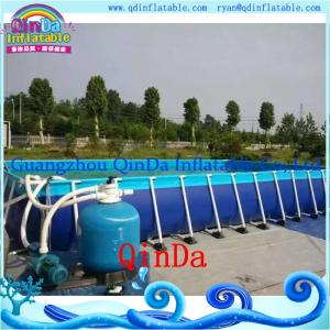 China PVC tarpaulin metal frame pool,removable metal frame swimming pool on sale