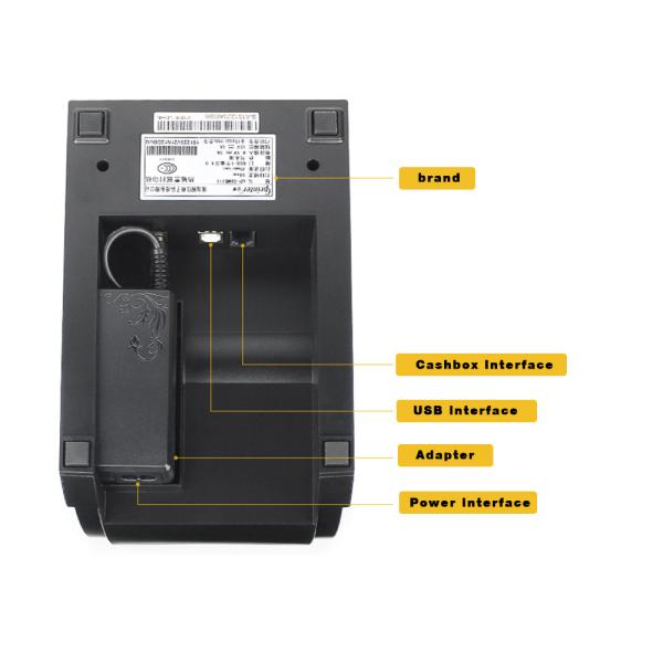 Mini 58mm Black POS Receipt Printer Smart Energy Saving Compact Design