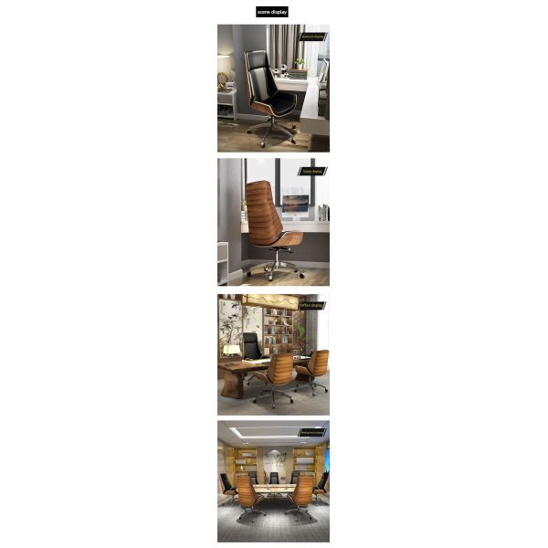 Ergonomic Office Furniture High Back Leather Pu Executive Office Chair Swivel Feature Traditional Computer Table Office Desk