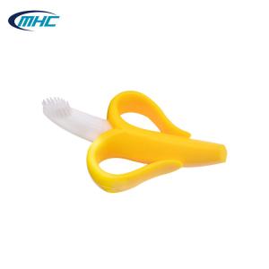Non Toxic Silicone Baby Teether Soft Banana Toothbrush Teether Customized