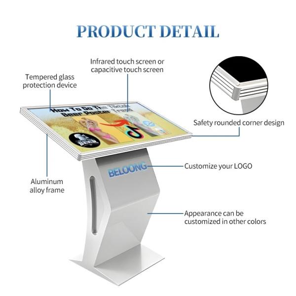 DDR3 1GB 2GB Interactive Self Service Kiosk Horizontal Multimedia Display
