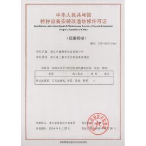 Hangzhou Nante Machinery Co.,Ltd. Certifications
