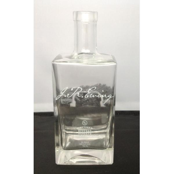 Cubic 375ml Spirit Bottles With Plate Cork Neck Heavy Thick Base