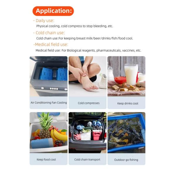 Lunch Box 400ml Cooler Gel Packs Rigid Ice Blocks For Coolers