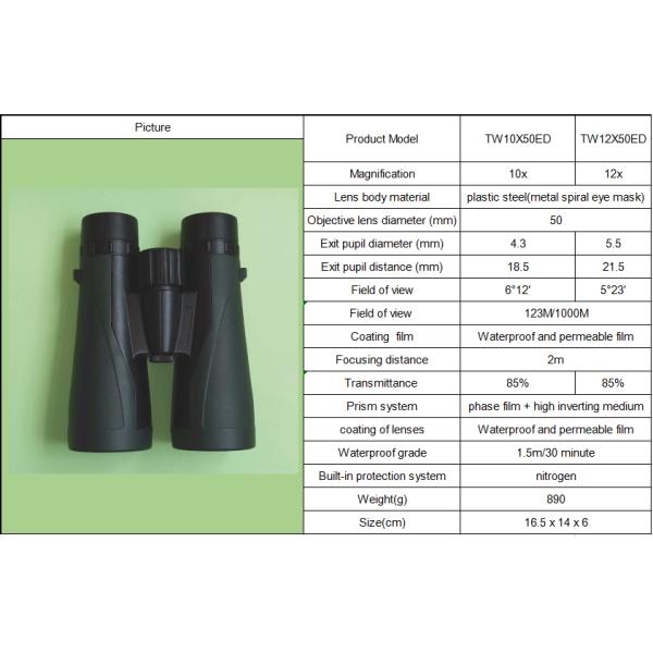 Detachable TW10X50 ED Glass Binoculars For Bird Watching And Stargazing