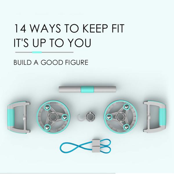 PP Stable Handle Multifunction Abdominal Exercise Wheel Ab Wheel Roller Set