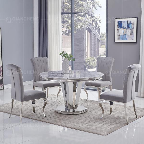 Round Marble 0.34m3 SS Dining Tables Italian Modern Light Luxury Style