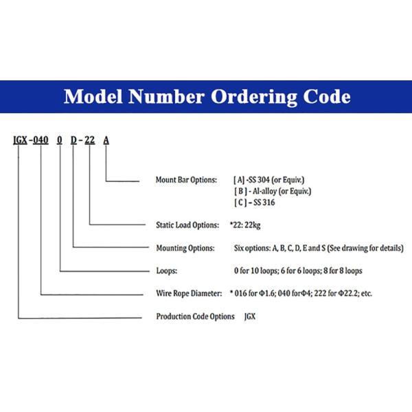 7 - 50kg Helical Coil Wire Rope Anti Vibration Mounts Isolation