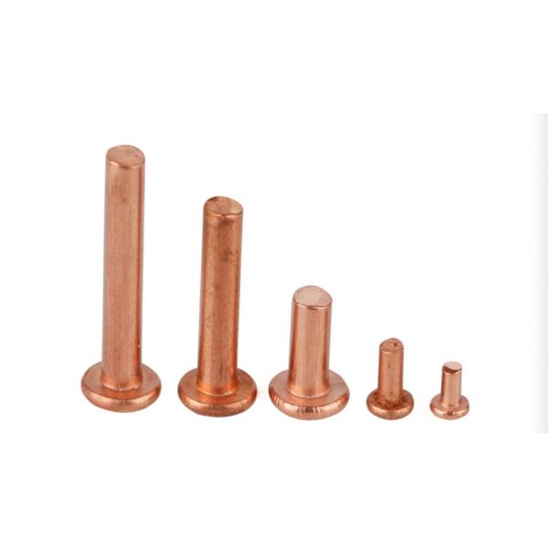 Red Copper Solid Flat Head Rivets Fasteners Good Corrosion Resistance