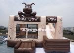 0.55mm PVC Tarpaulin Inflatable Chocolate Jumping Bouncer Castle With Slide