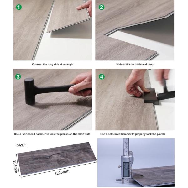 DP-W82144-1 Castle Oak Spliced Rigid Luxury SPC Flooring Warm Brown Fireproof Anti Srach