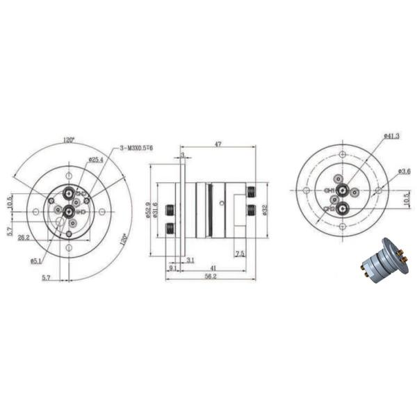 Alu Alloy Dual Channel Radio Frequency Rotary Joint 30rpm Low Insertion Loss