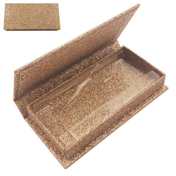 Glossy Finish Custom Magnet Flip Rigid Packaging Boxes Eyelash Cosmetics Box With Ribbon