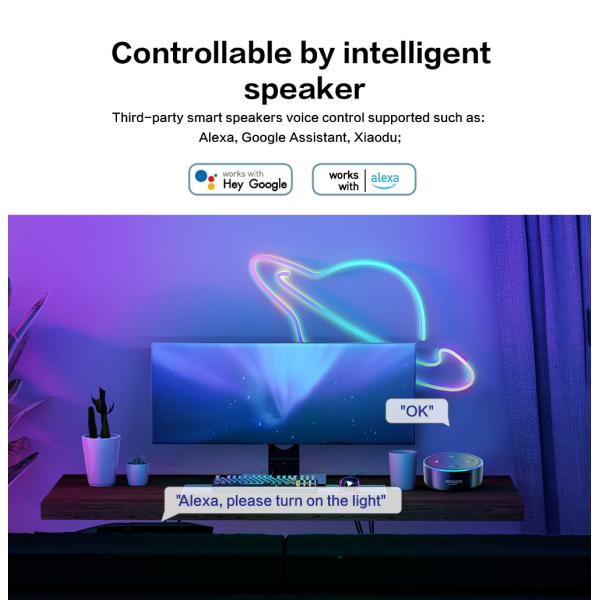 RGBIC Gaming Light ABS Shell HDMI Hexagon Gaming Light With PC Luminous Surface USB Powered