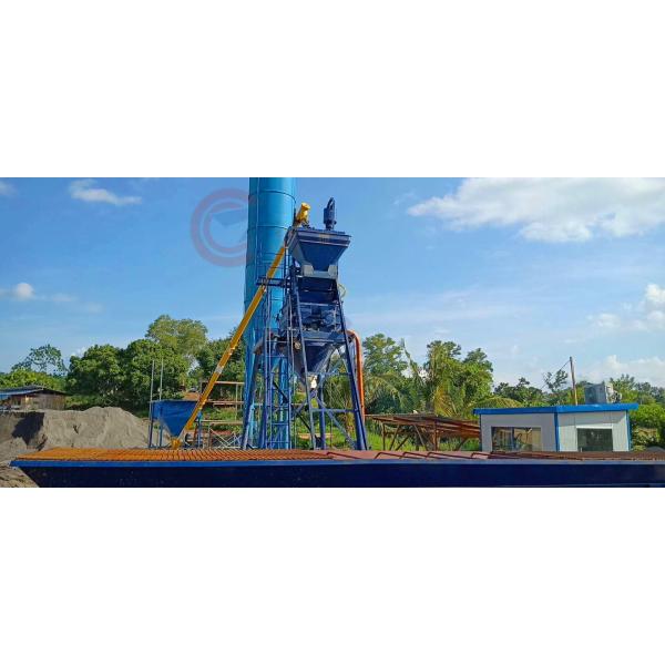 HZS50 concrete batching plant stationary hopper lift mini cement concrete mixing plant with batching bins