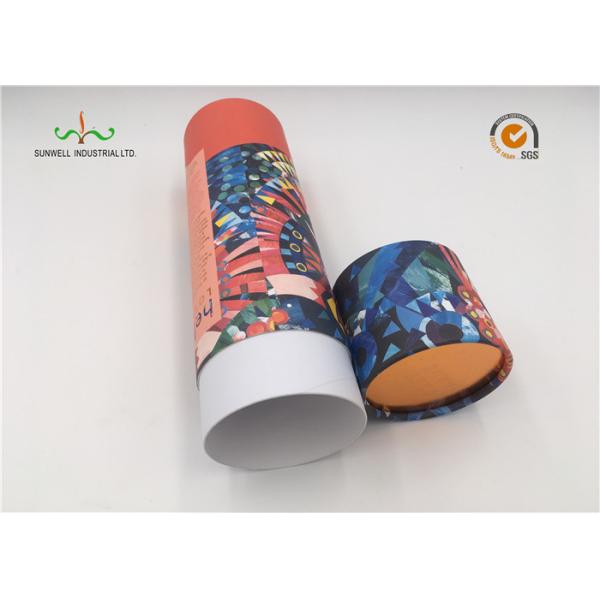 Customize CMYK Printing Cardboard Cylinder Tubes Paper Box For Gift Packaging