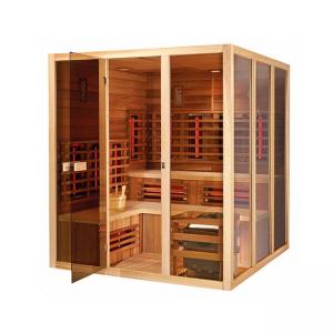 China 5 Person Infrared Steam Sauna Room Canadian Hemlock Wood on sale