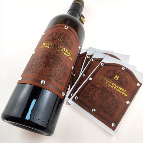 OEM Brand Stamping PU Leather Label Customized Wine Personalized Leather Tags Sticker