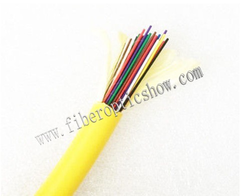 Corning 48 Core Indoor Fiber Optical Cable , Tight Buffer 12 Strand Fiber Optic Cable