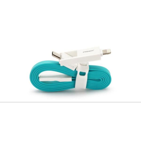 Pisen 2 in 1 USB cable,Iphone X/8(plus)/7(plus)/6(plus)USB cable+Android USB cable, Pisen 2 in 1 rapid USB cable