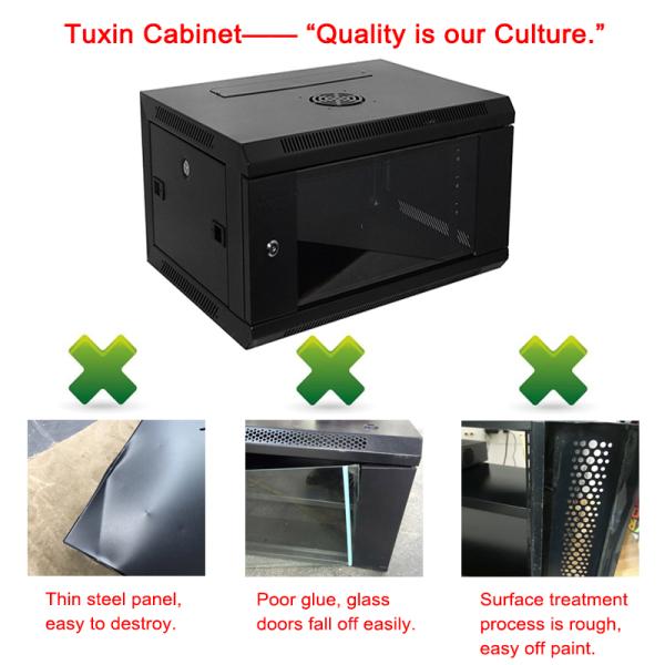 Indoor Wall Mount Data Rack 6u 600mm * 450mm Soundproof Small Data Cabinet