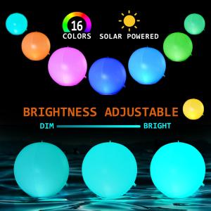 Quality IR Remote Controlled LED Solar Inflatable Ball Cordless Pool Floating Garden Decor for sale