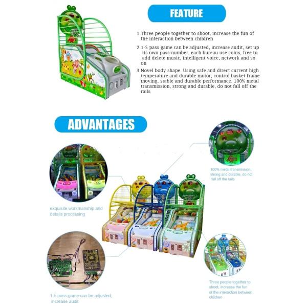Lottery Basketball Shooting Game Machine 110V / 220V Voltage Metal Material