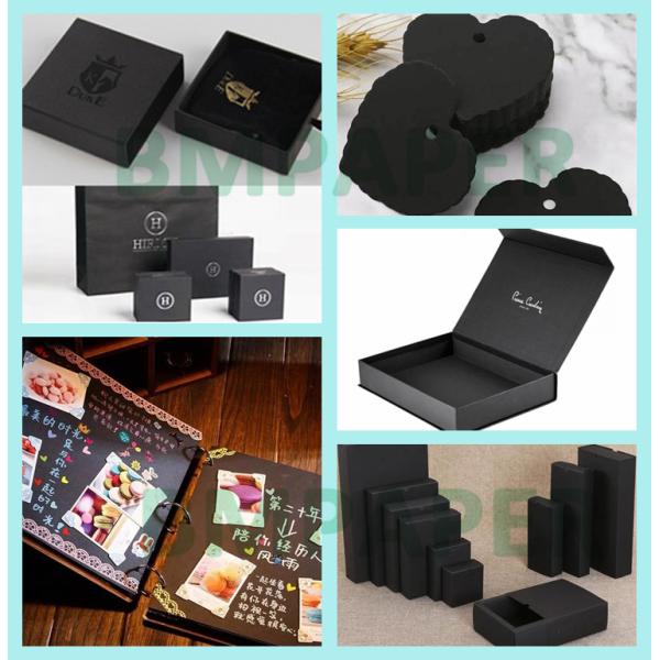  1mm 1.5mm Black Cardstock Paper Sheet For Cosmetics Boxes 70 x 100cm Solid