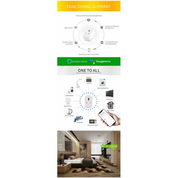 Indian 16A Multifunctional Socket Wi-Fi Smart Plug With Metering