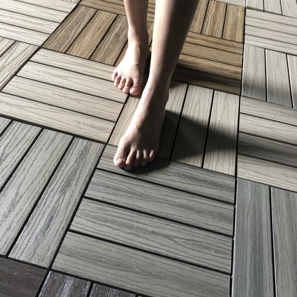 Choosen Outdoor Wood Plastic Composite DIY Interlocking Decking Tiles 300mm*300mm