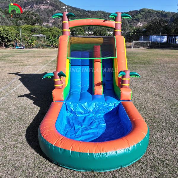 21x9x12FT Commercial Grade PVC Bounce House Inflatable Water Slides Tropical Slide With Splash