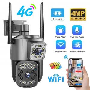 China Wifi 4G IP Camera 4MP 2K PTZ Dual Lens 10X Zoom Outdoor Security Camera on sale