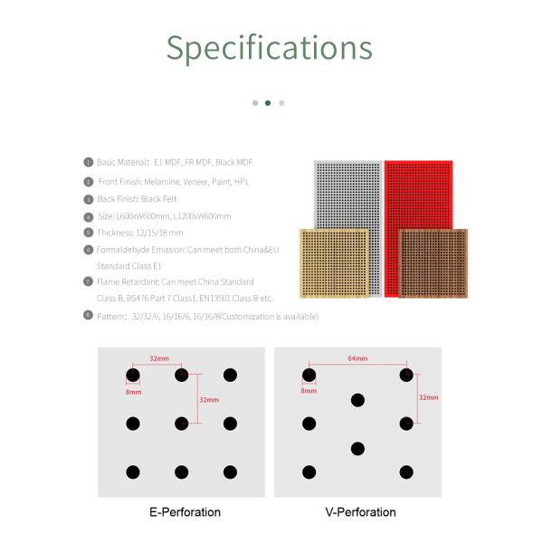 Customized High Density Micro Perforated Wood Panels For Wall Decoration