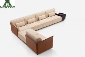 Quality Modern Interior L Shape Sofa Set Luxury Leather Hotel Lobby Office Area for sale