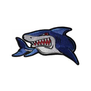 Quality Animal Shark Embroidered Iron On Patches With Glue Heat Press Backing for sale