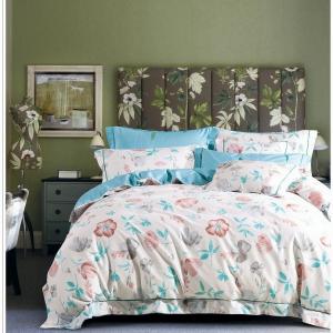 Quality Flower Comfortable 100% Cotton Printed Reversible Duvet Cover Set for sale