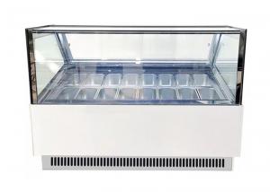 Quality Square Glass 16 Trays Gelato Display Case Ice Cream Dipping Freezer for sale