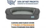 Canvas Berber Fleece Memory Foam Bolster Dog Bed Removable Washable Cover