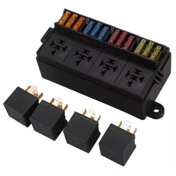 Multi Functional Free Combination 12V Fuse Box For 4pcs Relay And 12pcs ATO ATC