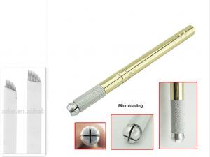 Quality New Golden Alloy Microblading pen tattoo machine for permanent makeup manual tattoo pen for sale