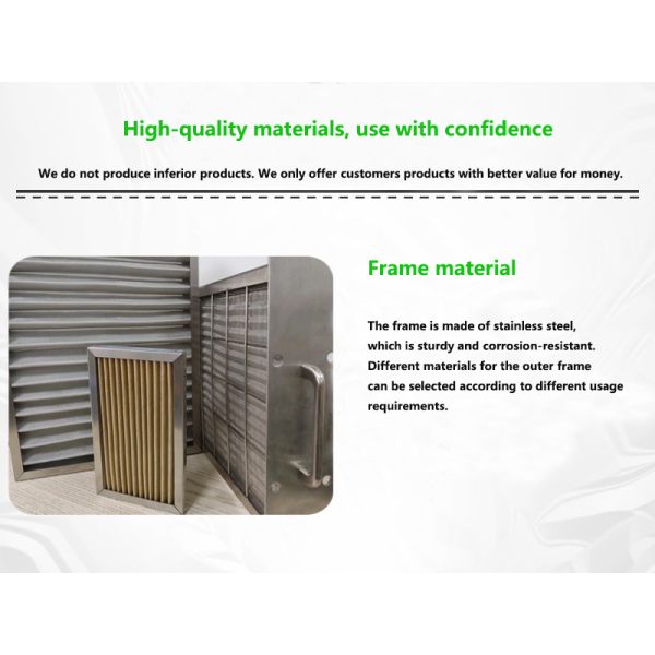 85 Efficiency Rectangular High Temperature Air Filter Built With High Temperature Resistant Silicone Sealant Ensuring Air Control