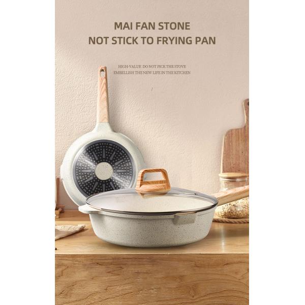 New Arrival Induction Omelet Pans Maifan Stone Coating Aluminum Frypan Non Stick Granite Frying Pan Skillet Pan