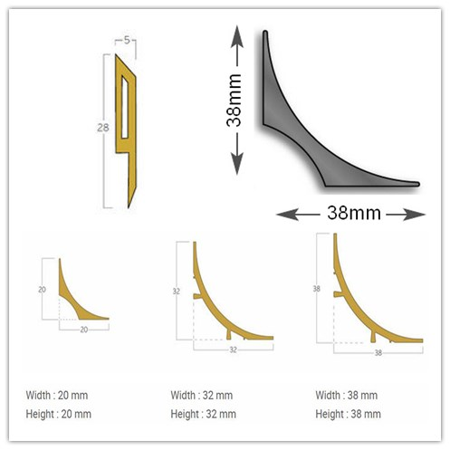 Moulding Processing Service with Cove Former Fillet 15*15mm 20*20mm 32*32mm 38*38mm