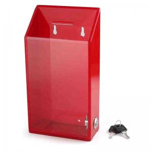 Quality Transparent Clear Plexiglass Donation Box With Lock And Key Floor Stand Charity Ballot Collection for sale